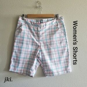 Women's Shorts White/Pink Plaid